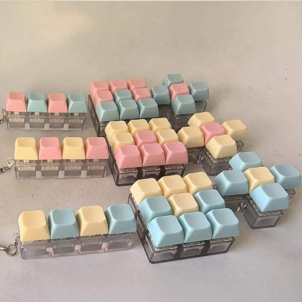 Decompression 9 Keyboard Key Toy For Adults Antistress Toys Boys Girls Anti Stress Finger Keyboard Games Keychain 