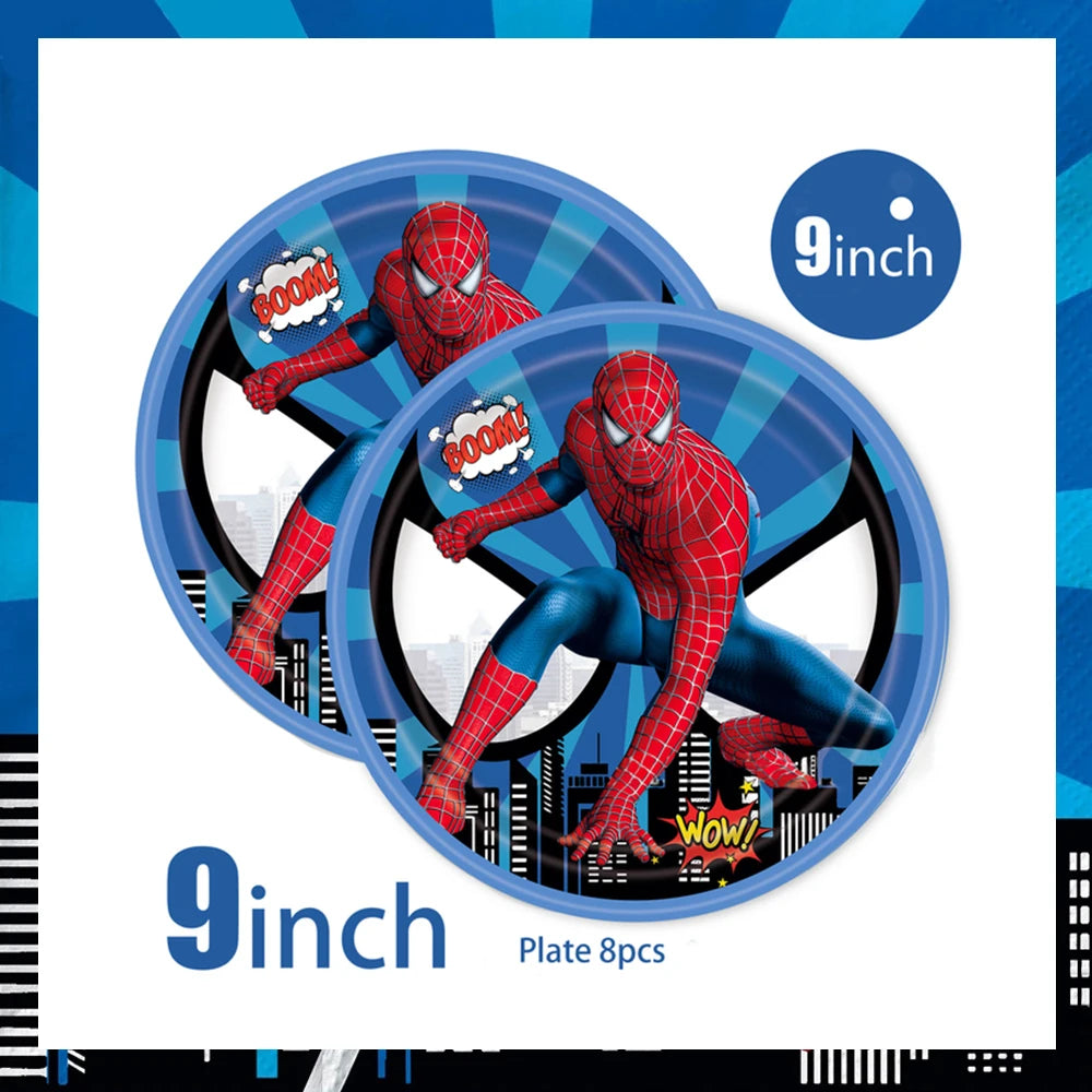 Spiderman Party Supplies Tableware Set Cup Plates Napkins For Kids Birthday Party Decoration Boys and Girls Baby Shower