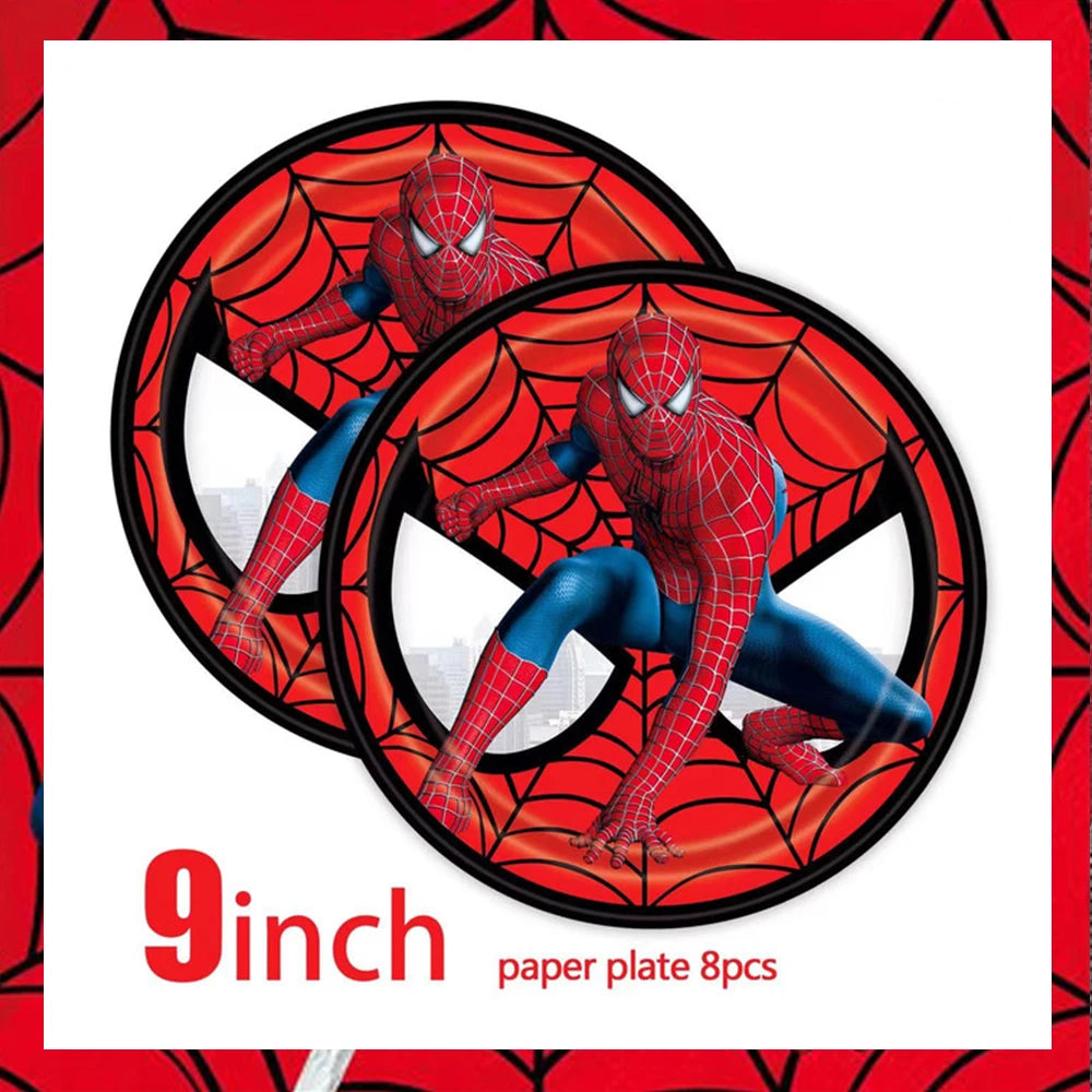 Spiderman Party Supplies Tableware Set Cup Plates Napkins For Kids Birthday Party Decoration Boys and Girls Baby Shower