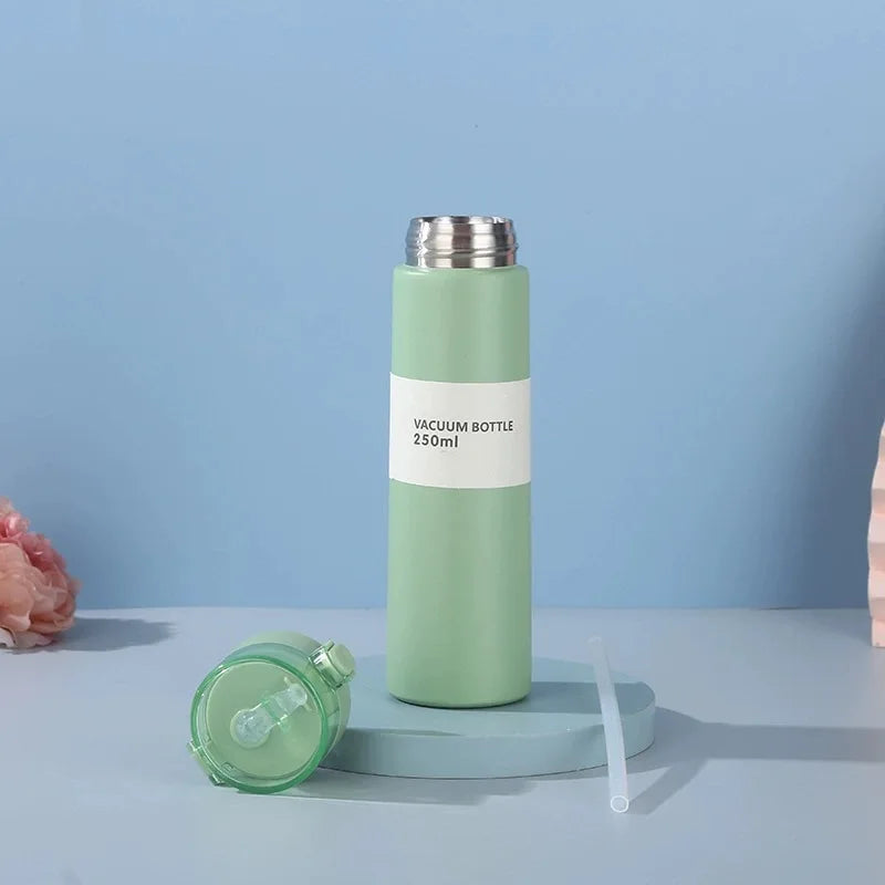 150/250ml Stainless Steel Thermal Water Bottle With Straw Mini Thermos Cup for Tea Coffee Mug Travel Vacuum Flasks Insulated Cup