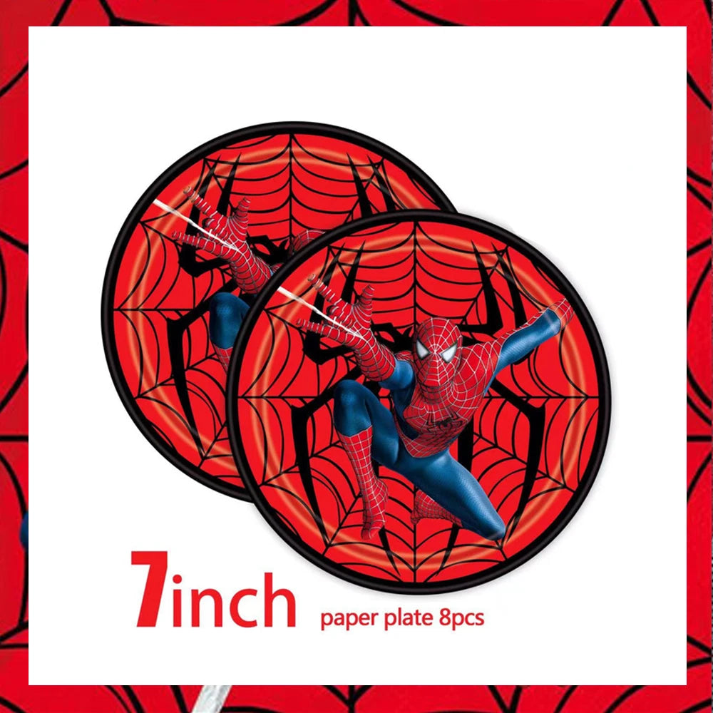 Spiderman Party Supplies Tableware Set Cup Plates Napkins For Kids Birthday Party Decoration Boys and Girls Baby Shower