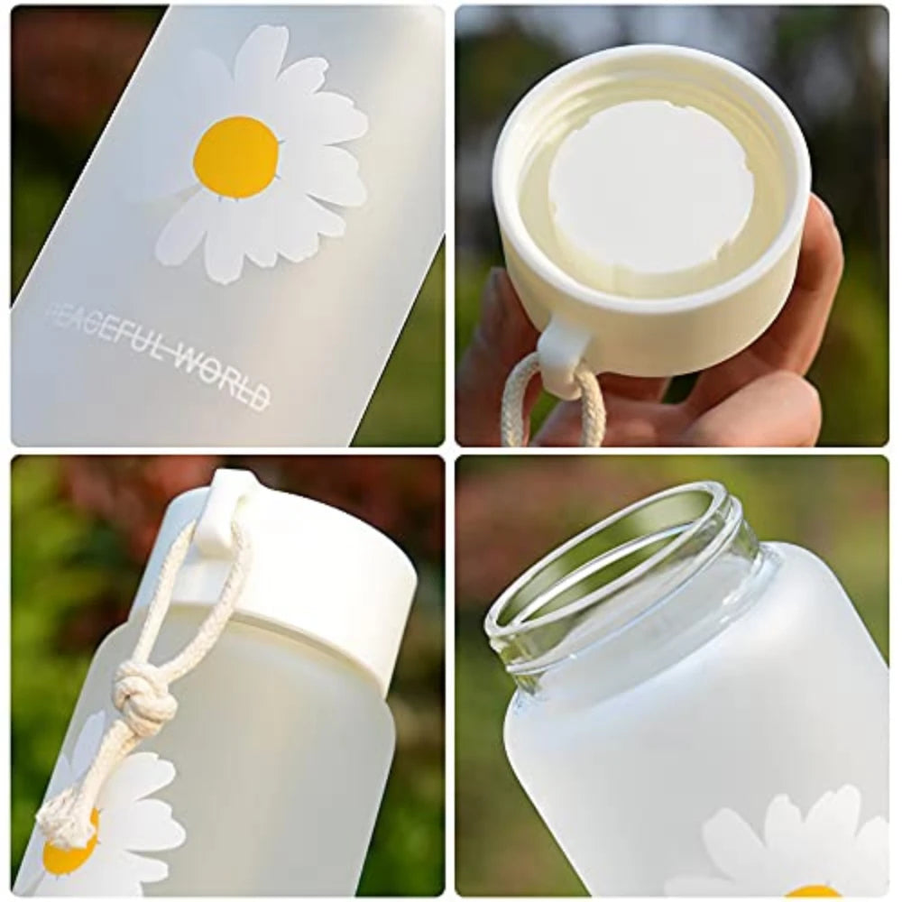 480ml Portable Outdoor Sports Cup Mug BPA Free Transparent Plastic Water Bottle Student with Rope Drinkware