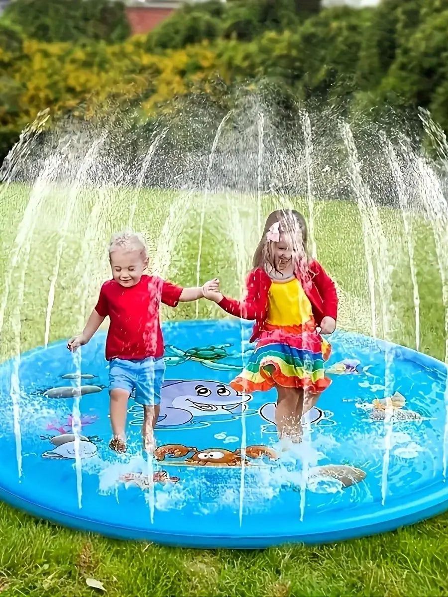 Children Play Spray Mat 100cm Beach Inflatable Water Sprinkler Pad Outdoor Game Toy Lawn Swimming Pool Mat Kids Toys