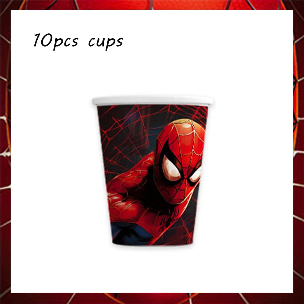 Spiderman Party Supplies Tableware Set Cup Plates Napkins For Kids Birthday Party Decoration Boys and Girls Baby Shower