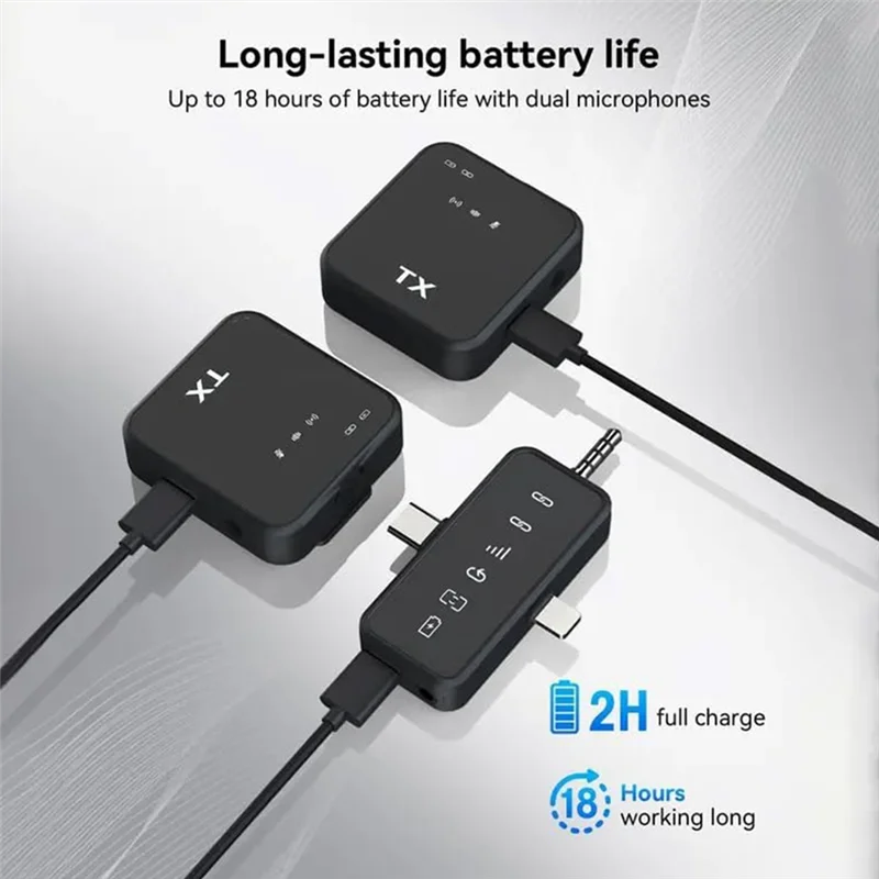 ELECT-For Iphone For Android Camera Compatible 3 In 1 Microphone Wireless Lavalier Design For Recording Interviews