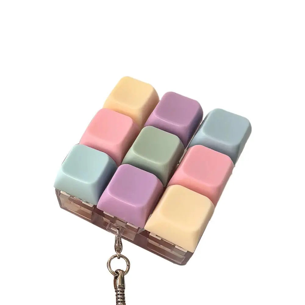 Decompression 9 Keyboard Key Toy For Adults Antistress Toys Boys Girls Anti Stress Finger Keyboard Games Keychain 