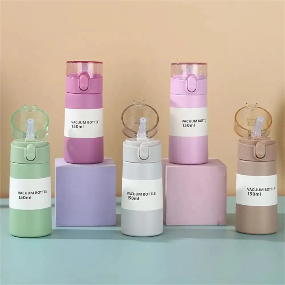 150/250ml Stainless Steel Thermal Water Bottle With Straw Mini Thermos Cup for Tea Coffee Mug Travel Vacuum Flasks Insulated Cup