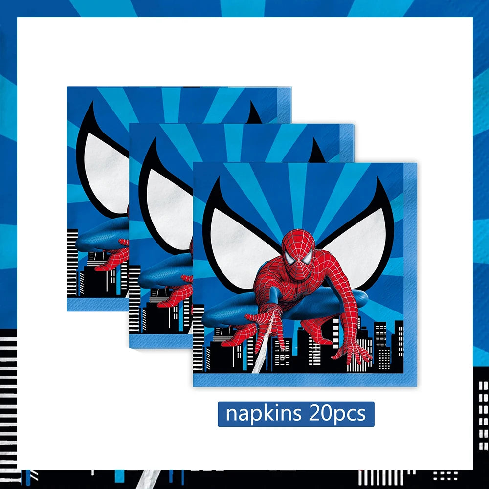 Spiderman Party Supplies Tableware Set Cup Plates Napkins For Kids Birthday Party Decoration Boys and Girls Baby Shower