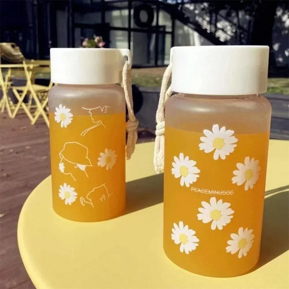 480ml Portable Outdoor Sports Cup Mug BPA Free Transparent Plastic Water Bottle Student with Rope Drinkware