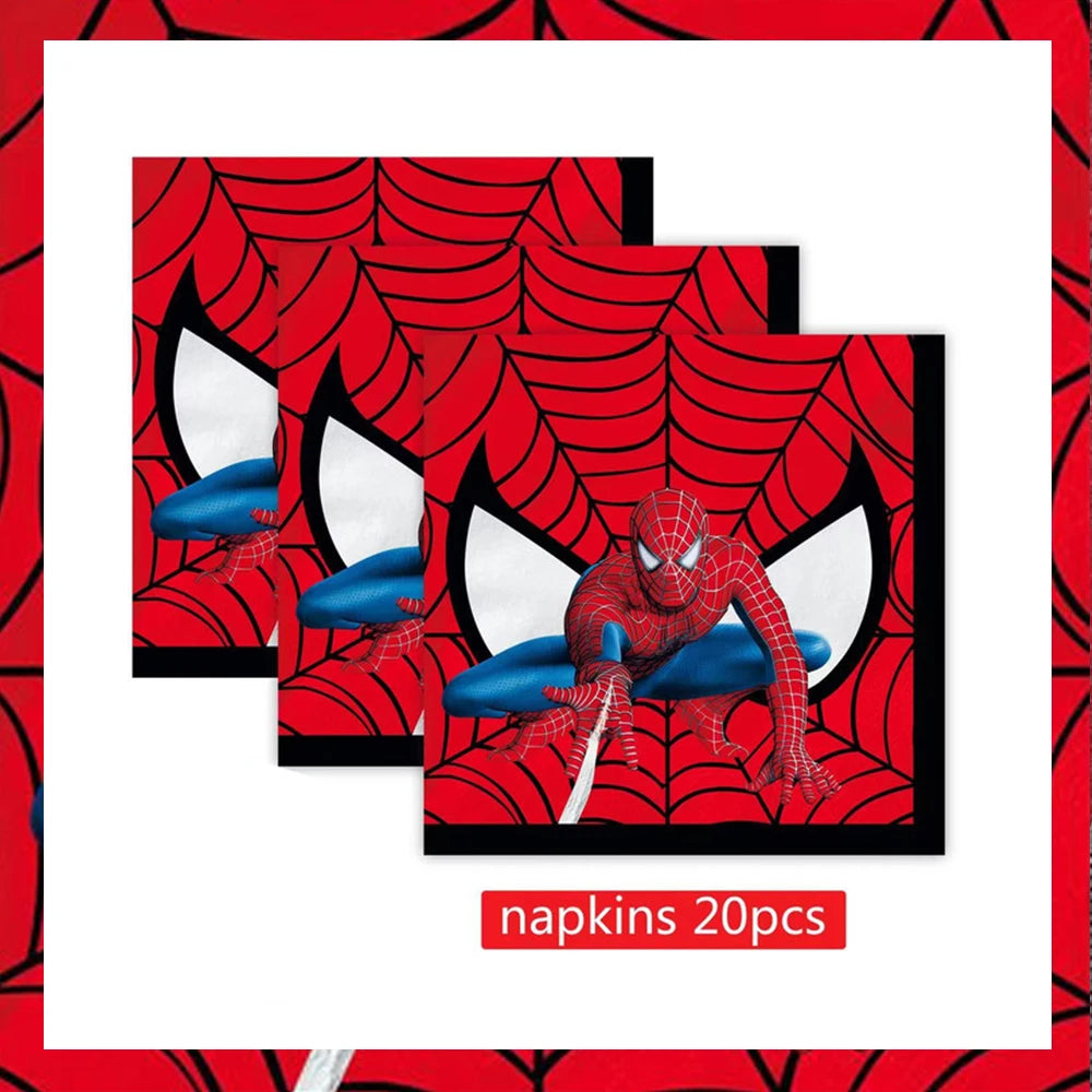 Spiderman Party Supplies Tableware Set Cup Plates Napkins For Kids Birthday Party Decoration Boys and Girls Baby Shower