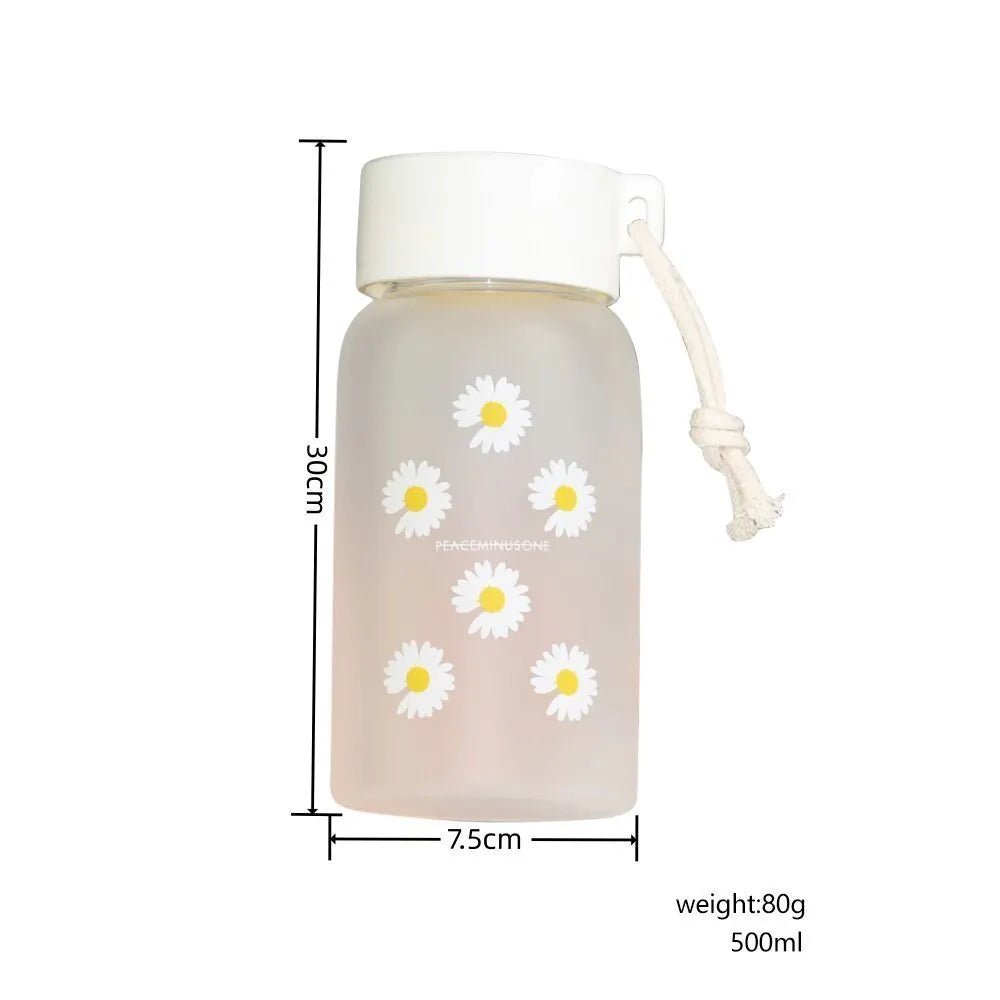 480ml Portable Outdoor Sports Cup Mug BPA Free Transparent Plastic Water Bottle Student with Rope Drinkware