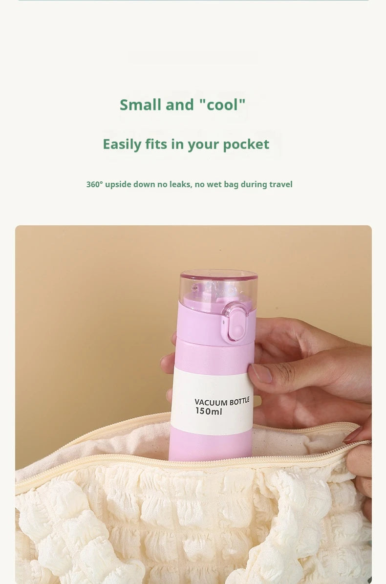 150/250ml Stainless Steel Thermal Water Bottle With Straw Mini Thermos Cup for Tea Coffee Mug Travel Vacuum Flasks Insulated Cup
