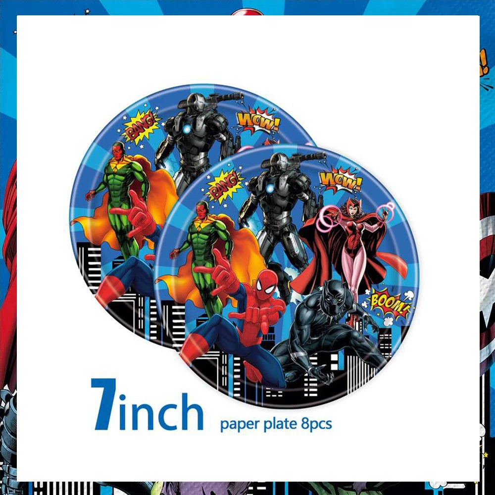 Spiderman Party Supplies Tableware Set Cup Plates Napkins For Kids Birthday Party Decoration Boys and Girls Baby Shower