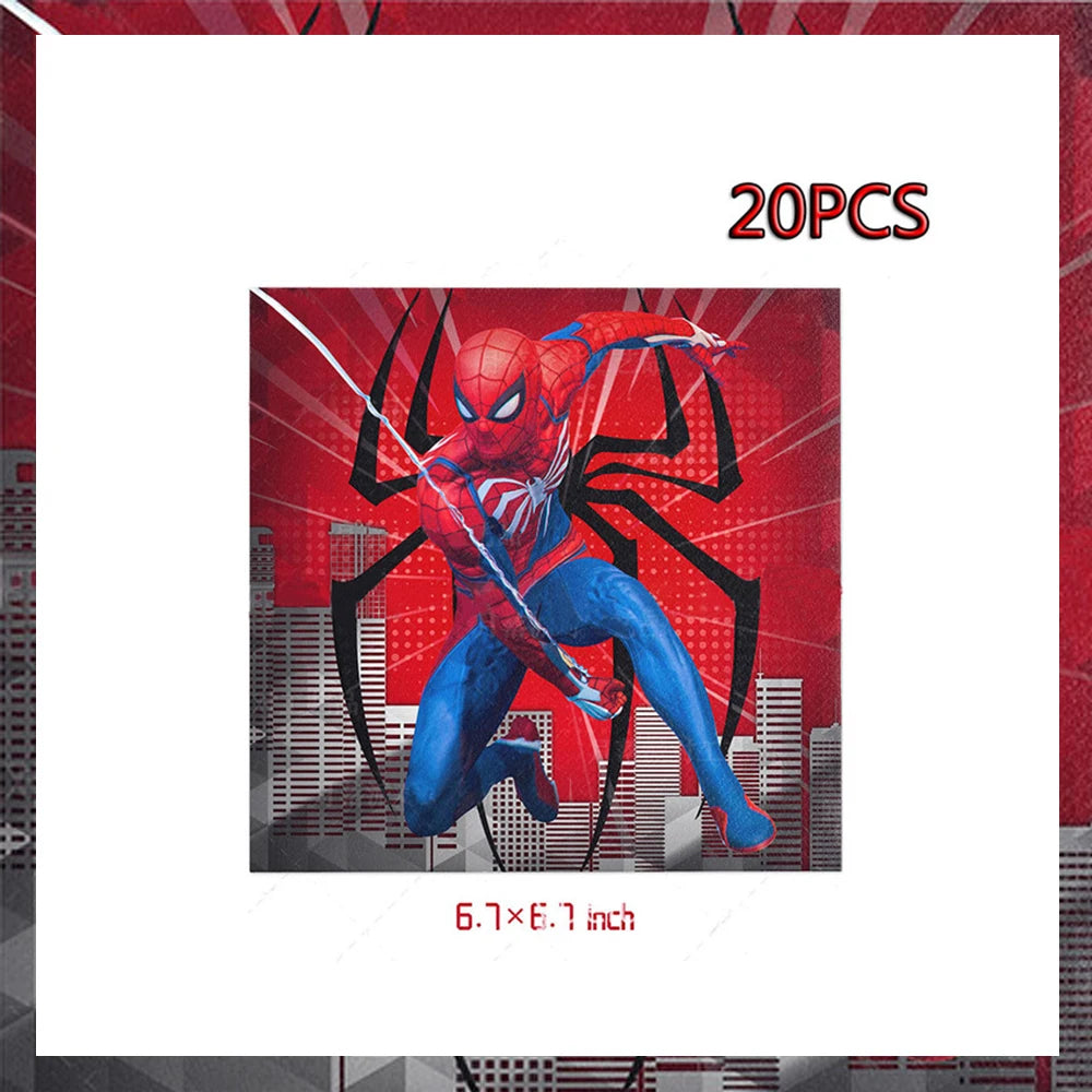 Spiderman Party Supplies Tableware Set Cup Plates Napkins For Kids Birthday Party Decoration Boys and Girls Baby Shower