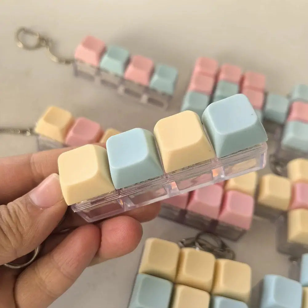 Decompression 9 Keyboard Key Toy For Adults Antistress Toys Boys Girls Anti Stress Finger Keyboard Games Keychain 