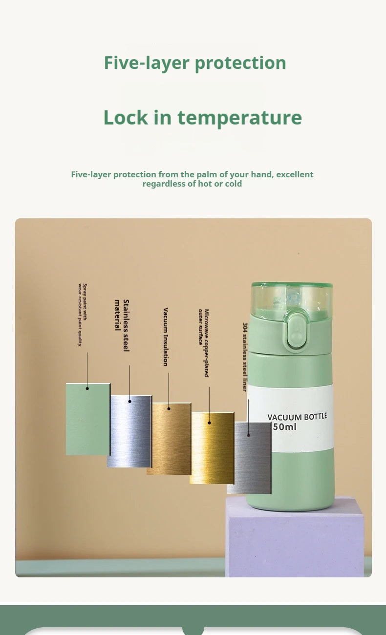 150/250ml Stainless Steel Thermal Water Bottle With Straw Mini Thermos Cup for Tea Coffee Mug Travel Vacuum Flasks Insulated Cup