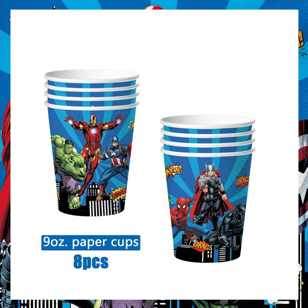 Spiderman Party Supplies Tableware Set Cup Plates Napkins For Kids Birthday Party Decoration Boys and Girls Baby Shower