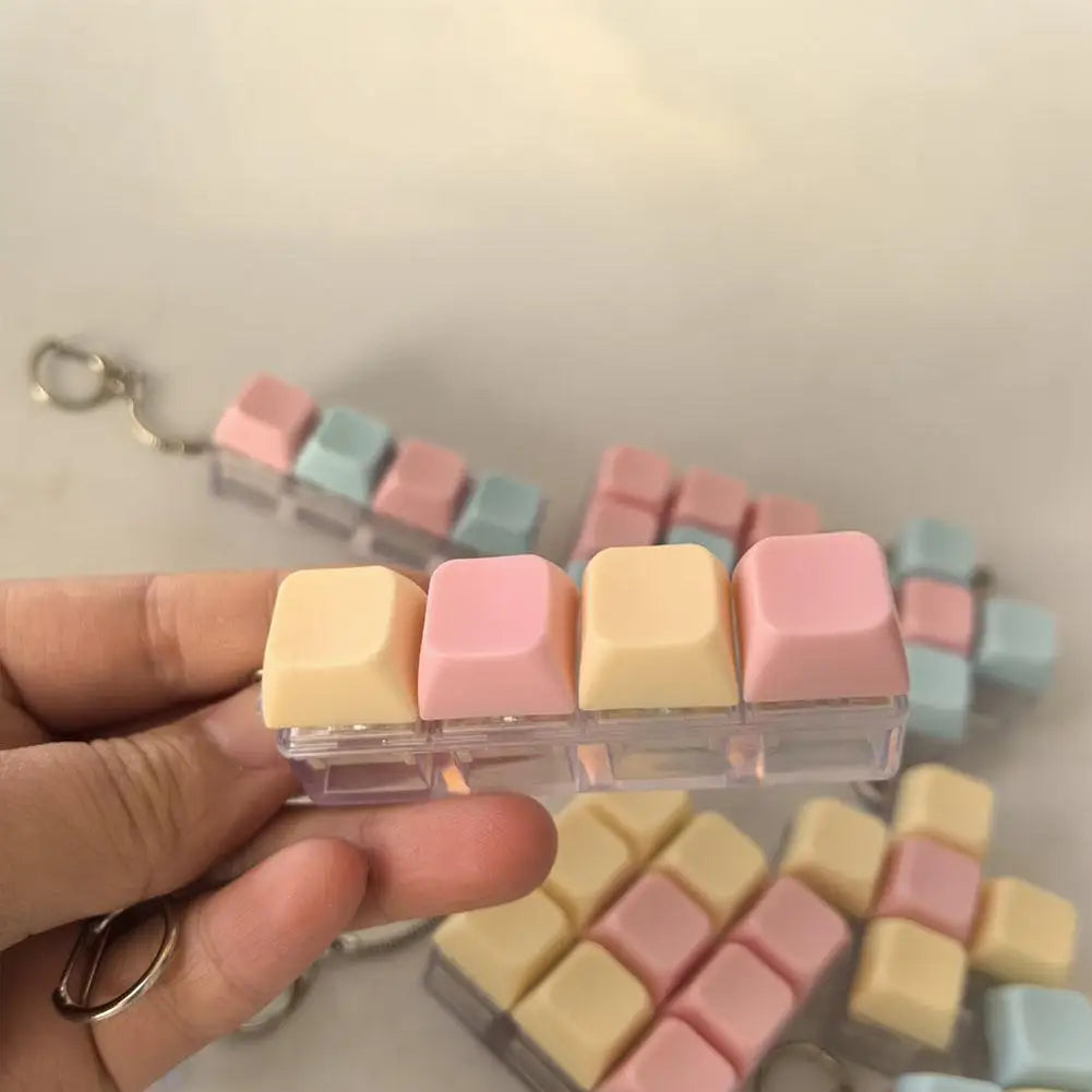 Decompression 9 Keyboard Key Toy For Adults Antistress Toys Boys Girls Anti Stress Finger Keyboard Games Keychain 