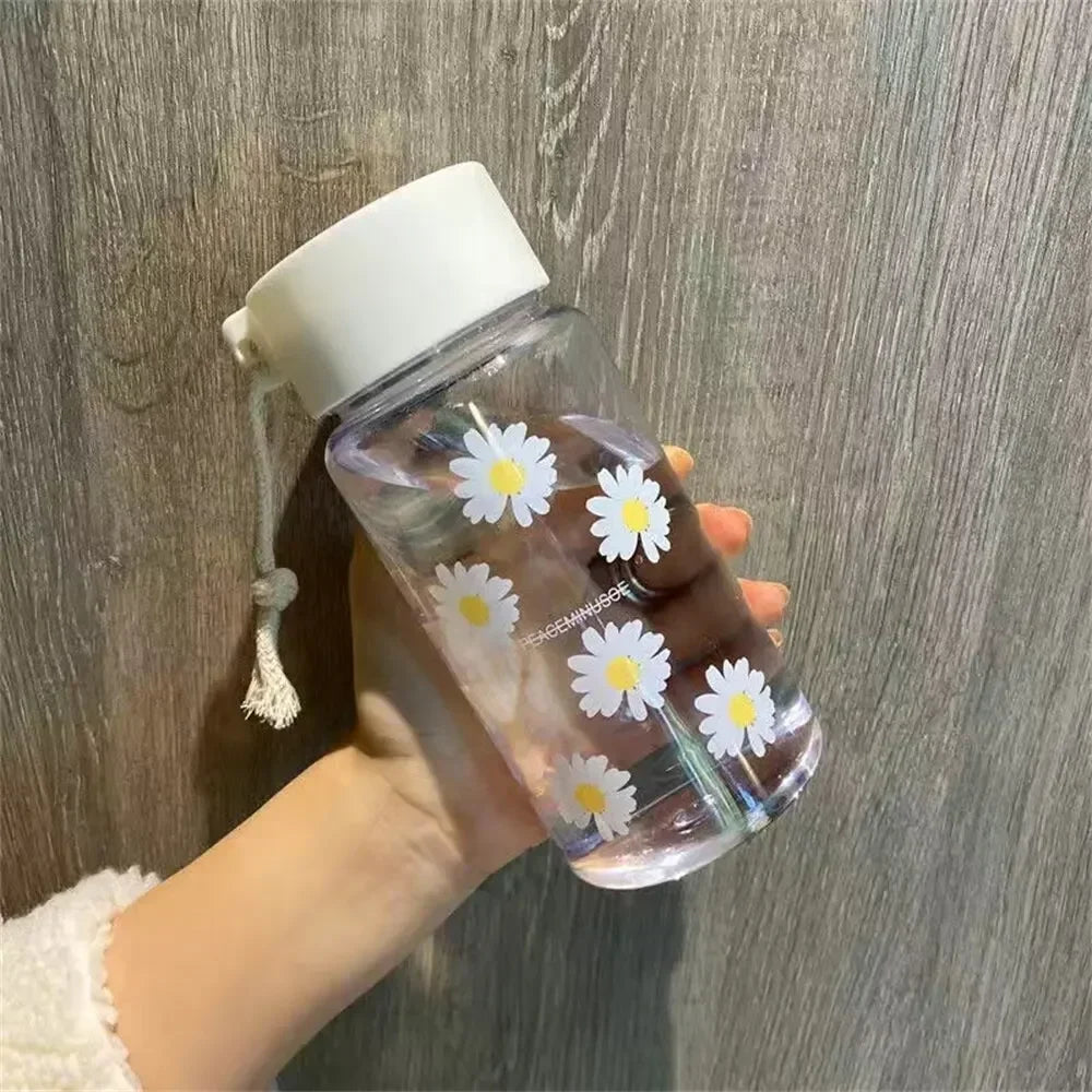 480ml Portable Outdoor Sports Cup Mug BPA Free Transparent Plastic Water Bottle Student with Rope Drinkware