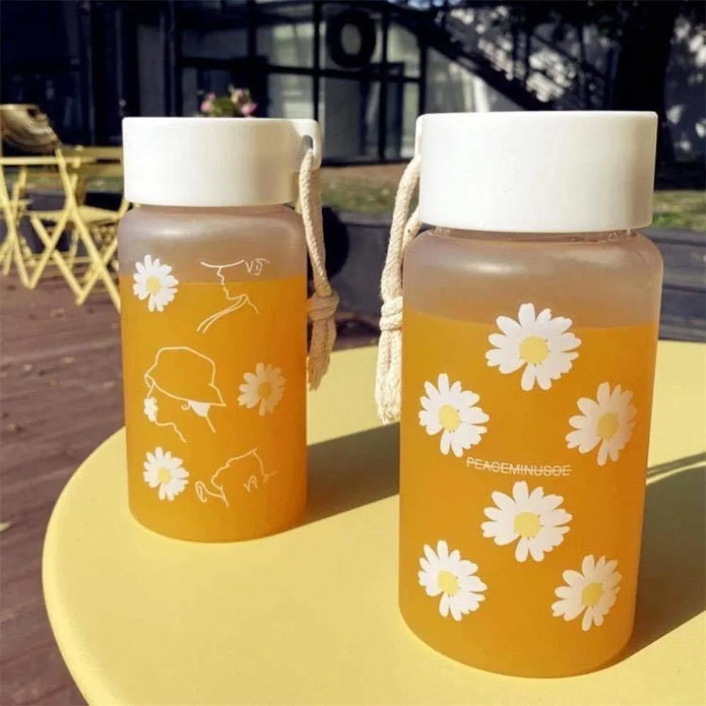 480ml Portable Outdoor Sports Cup Mug BPA Free Transparent Plastic Water Bottle Student with Rope Drinkware