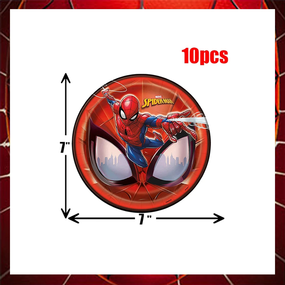 Spiderman Party Supplies Tableware Set Cup Plates Napkins For Kids Birthday Party Decoration Boys and Girls Baby Shower