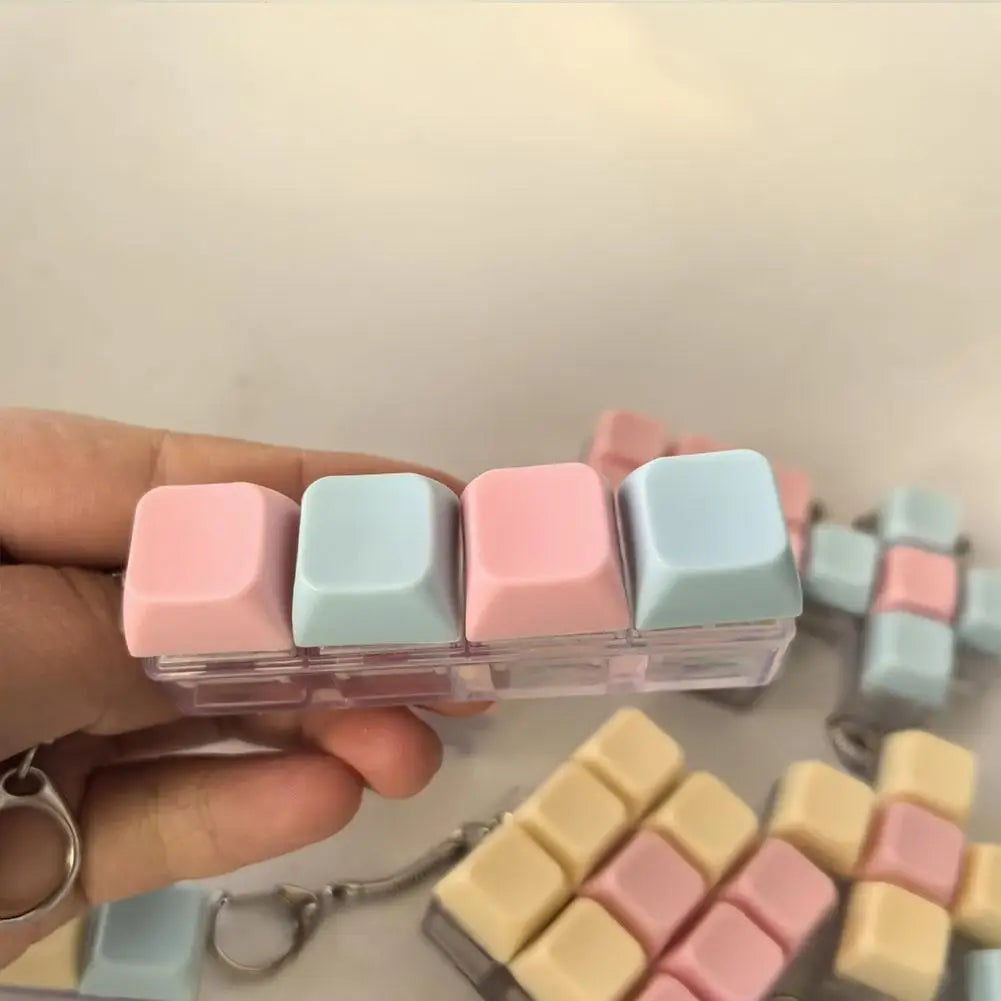 Decompression 9 Keyboard Key Toy For Adults Antistress Toys Boys Girls Anti Stress Finger Keyboard Games Keychain 