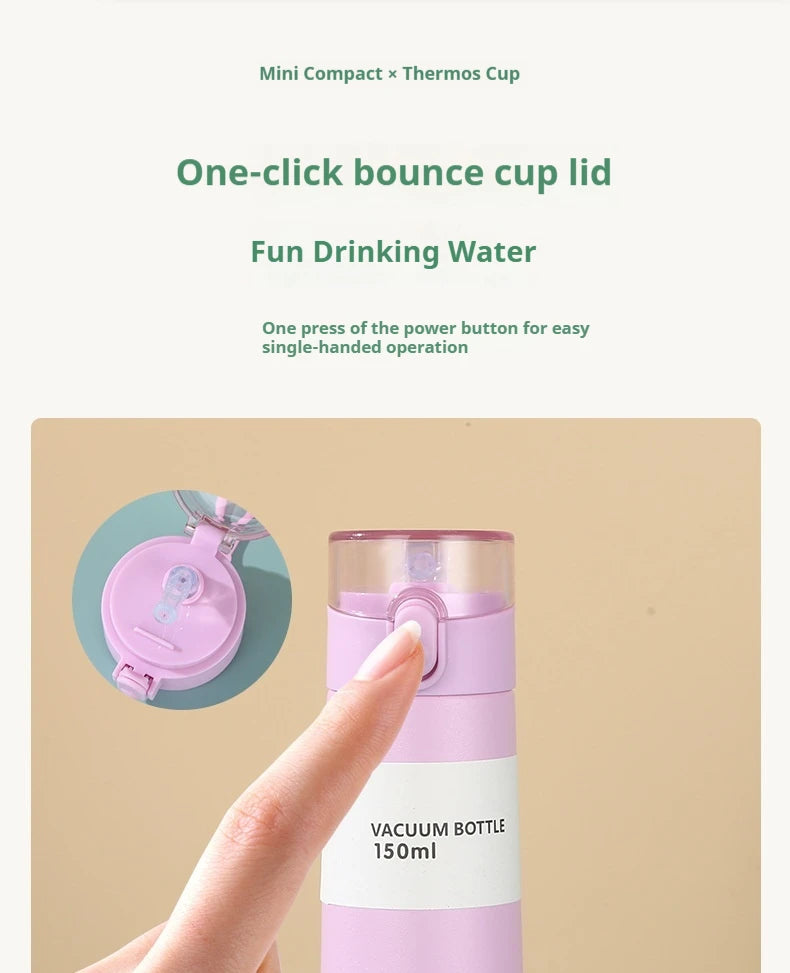 150/250ml Stainless Steel Thermal Water Bottle With Straw Mini Thermos Cup for Tea Coffee Mug Travel Vacuum Flasks Insulated Cup