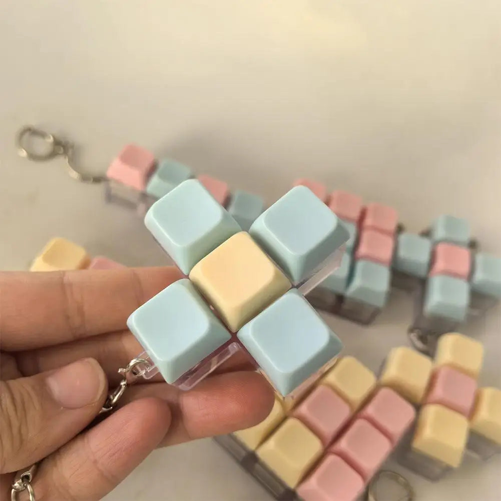 Decompression 9 Keyboard Key Toy For Adults Antistress Toys Boys Girls Anti Stress Finger Keyboard Games Keychain 