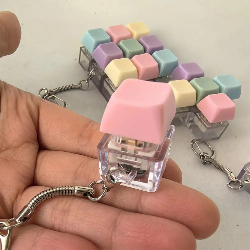 Decompression 9 Keyboard Key Toy For Adults Antistress Toys Boys Girls Anti Stress Finger Keyboard Games Keychain 