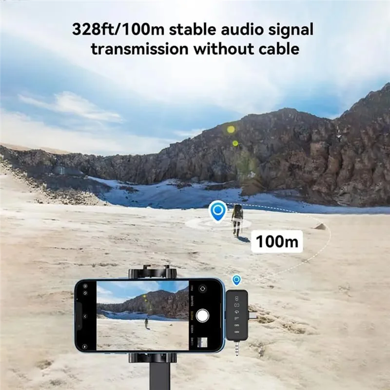 ELECT-For Iphone For Android Camera Compatible 3 In 1 Microphone Wireless Lavalier Design For Recording Interviews