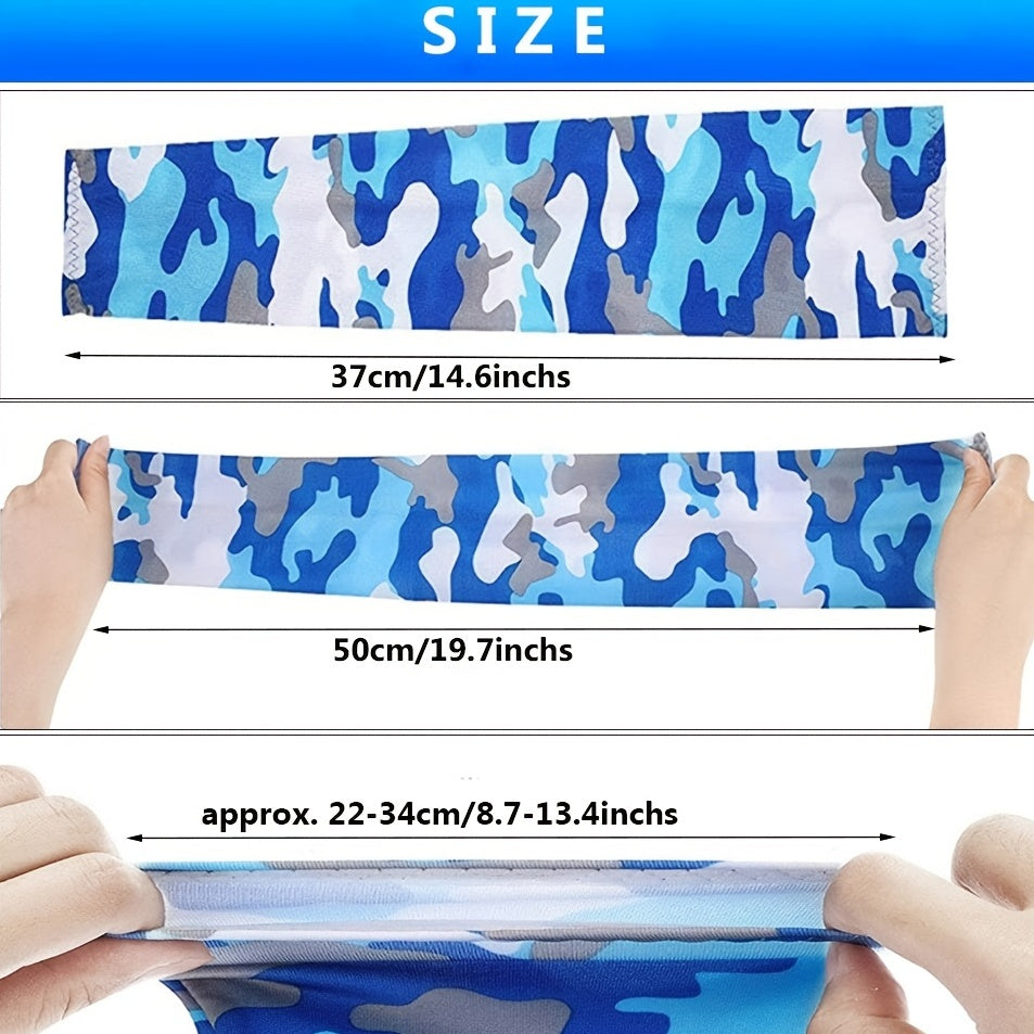 2pcs Arm Sleeves - Warm, Cooling, Sports Sleeve Hand Covers for Running, Fishing, Cycling | Durable Textile Material, Black with Colorful Patterns, Hand Washable, Sports Armwear | Patterned Sleeve | Woven Texture