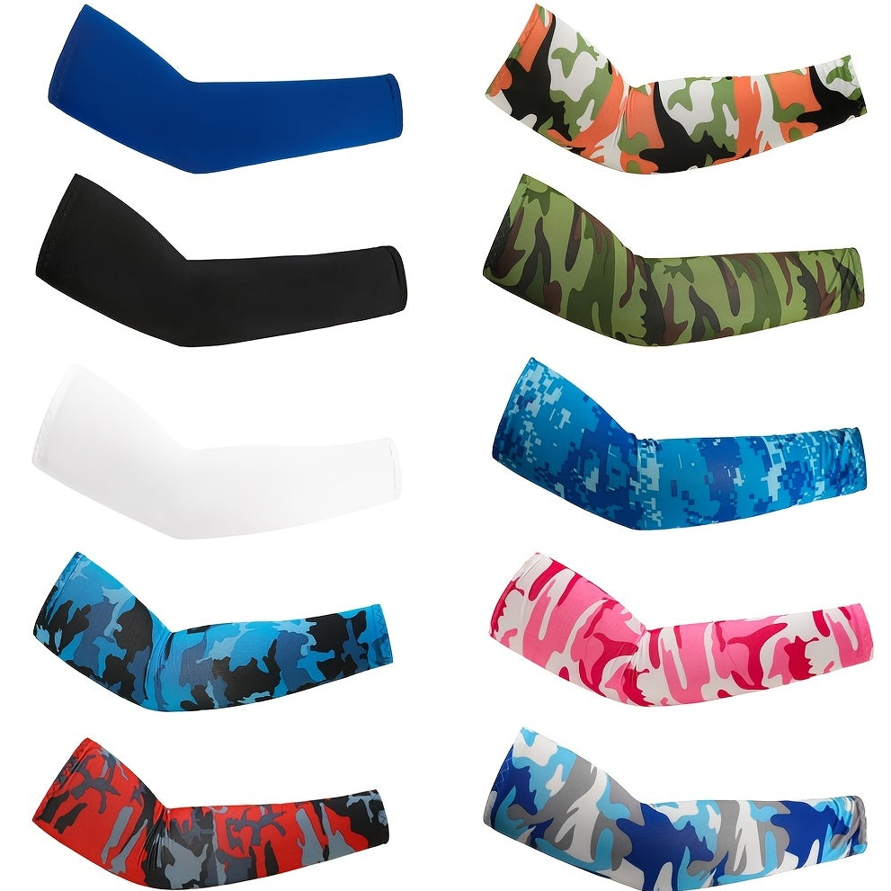 2pcs Arm Sleeves - Warm, Cooling, Sports Sleeve Hand Covers for Running, Fishing, Cycling | Durable Textile Material, Black with Colorful Patterns, Hand Washable, Sports Armwear | Patterned Sleeve | Woven Texture
