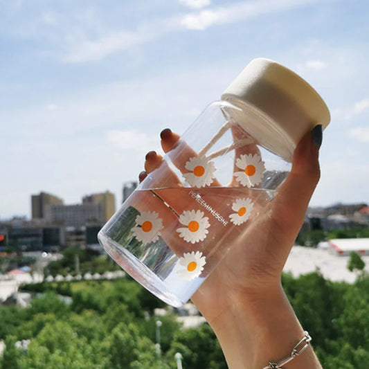 480ml Portable Outdoor Sports Cup Mug BPA Free Transparent Plastic Water Bottle Student with Rope Drinkware