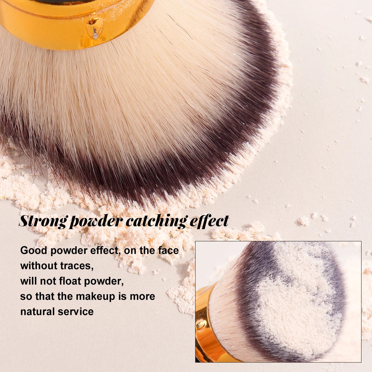 MAANGE Flat Angle Retractable Makeup Brush Kabuki Brush for Liquid, Cream, Powder, Foundation, Contouring, Blush Travel Set