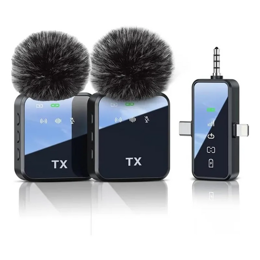ELECT-For Iphone For Android Camera Compatible 3 In 1 Microphone Wireless Lavalier Design For Recording Interviews